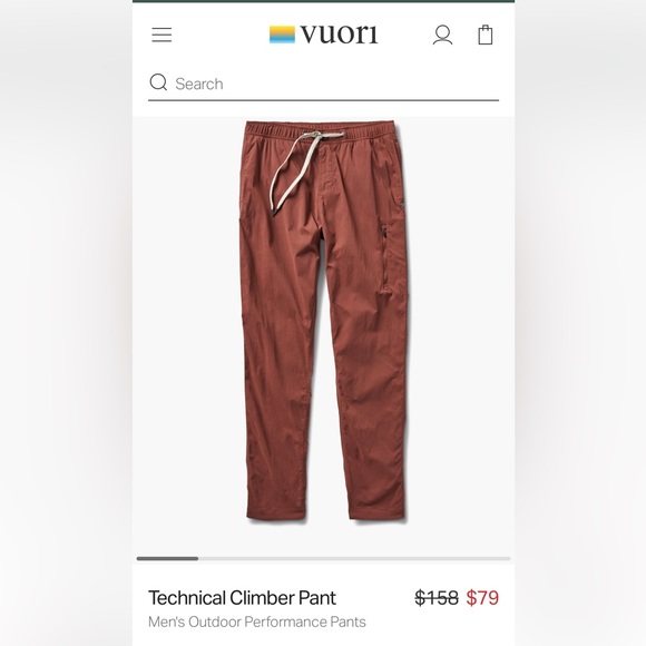 Vuori Technical Climber Pant - Cedar - size M - Picture 7 of 15